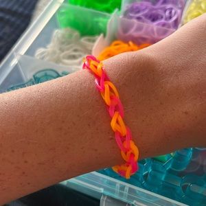 Bright orange & hot pink bracelet